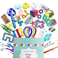 Ultimate Silent Sensory Fidget Toys Classic 23 Pack Works Best with Classroom/Office Relieves Stress and Anxiety Fidget Toy for Children Adults, Birthday Party Favors, Classroom Rewards Prizes