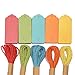 150 Rainbow Color Gift Wrap Tags Labels with String - 5 Assorted Colored Blank Paper Tag with Jute Twine for Thank You Wedding Favor