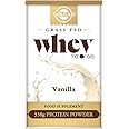 Solgar Grass Fed Whey to Go Protein Powder Vanilla, 11.9 oz - 20g of Grass-Fed Protein from New Zealand cows - Great Tasting & Mixes Easily - Supports Strength & Recovery - 13 servings
