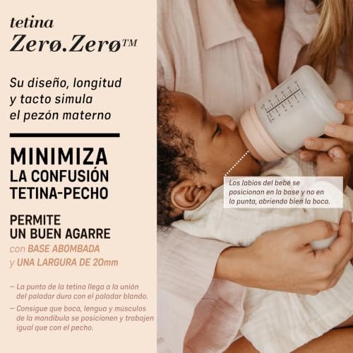 , Garrafa Anti-Cólica Zero Zero, Mamila de Fluxo Adaptável (A), Deep