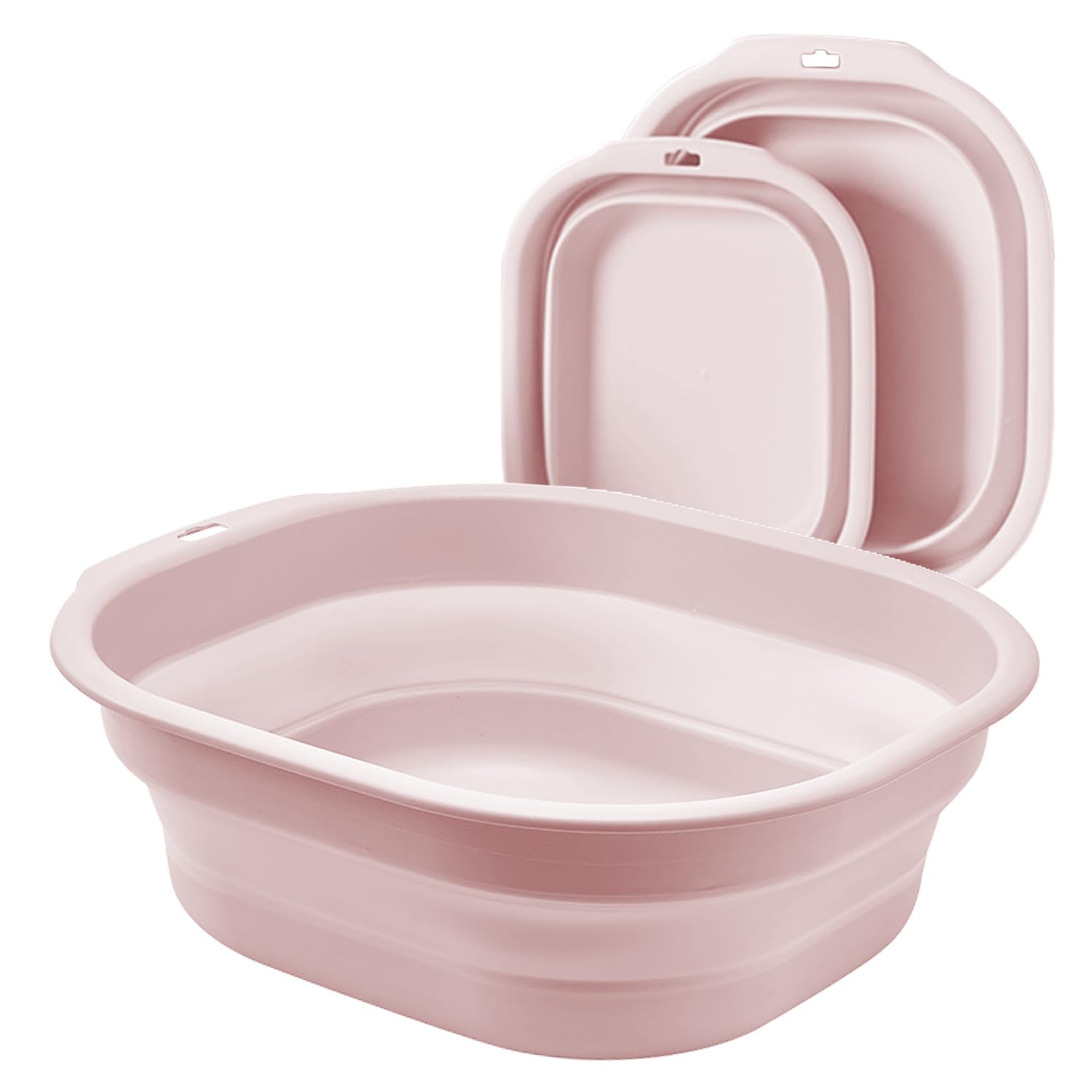 Photo 1 of Bellglee 2 Pack Collapsible Wash Basin Set, Foldable Dish Tub, Small Medium Portable Sink for Kitchen, Camping, RV, Baby Bottles, Laundry, Plastic Washbasin -Pink