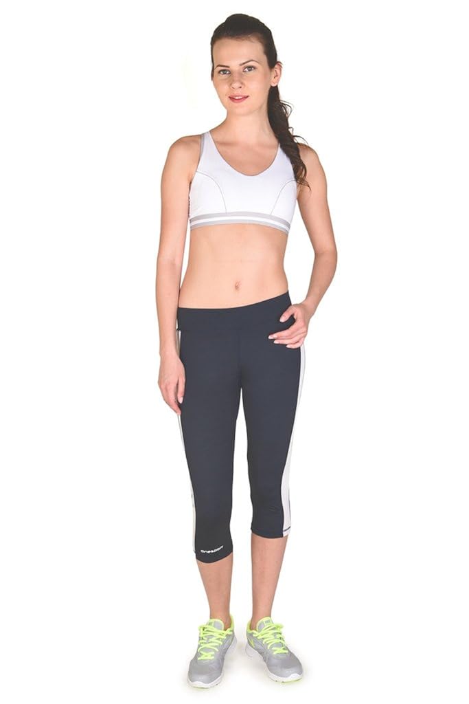 onesport women's polyester spandex jersey dark grey capris(onsp34dg-p)