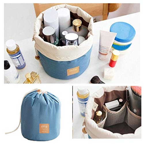 Erholi Women Fashion Cosmetic Bag Drawstring Round Barrel Waterproof Toiletry Pack Cosmetic Bags - //medicalbooks.filipinodoctors.org