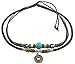 Ancient Tribe Unisex Adjustable Hemp Genuine Leather Necklace Choker Turquoise Bead