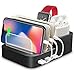 Kisreal Smart 6-Port USB Charging Station Organizer for iPhone, iPad, Apple Watch, Airpods, Xbox, Playstation and other Android Phones and Tablets