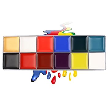 12er Schminkasten Bodypainting Korperfarbe Gesichtsfarbe Set Fur Body Und Facepainting Halloween Karneval Maskenspiel Make Up Schminke Palette Amazon De Beauty