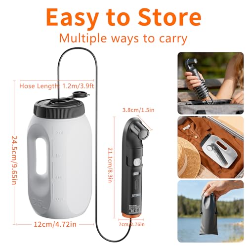 Portable Bidet for Travel, JUTIMER 2.5L Water Tank Handheld Bidets, Digital Display Rechargeable Bidet Sprayer, 70Mins Usage, Peri Bottle for Outdoor Camping,Personal Clean,Postpartum Care,Hemorrhoids
