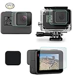 [3pcs] Tempered Glass Screen Lens Protector for GoPro Hero 5 Action Camera Accessories with Lens Cap