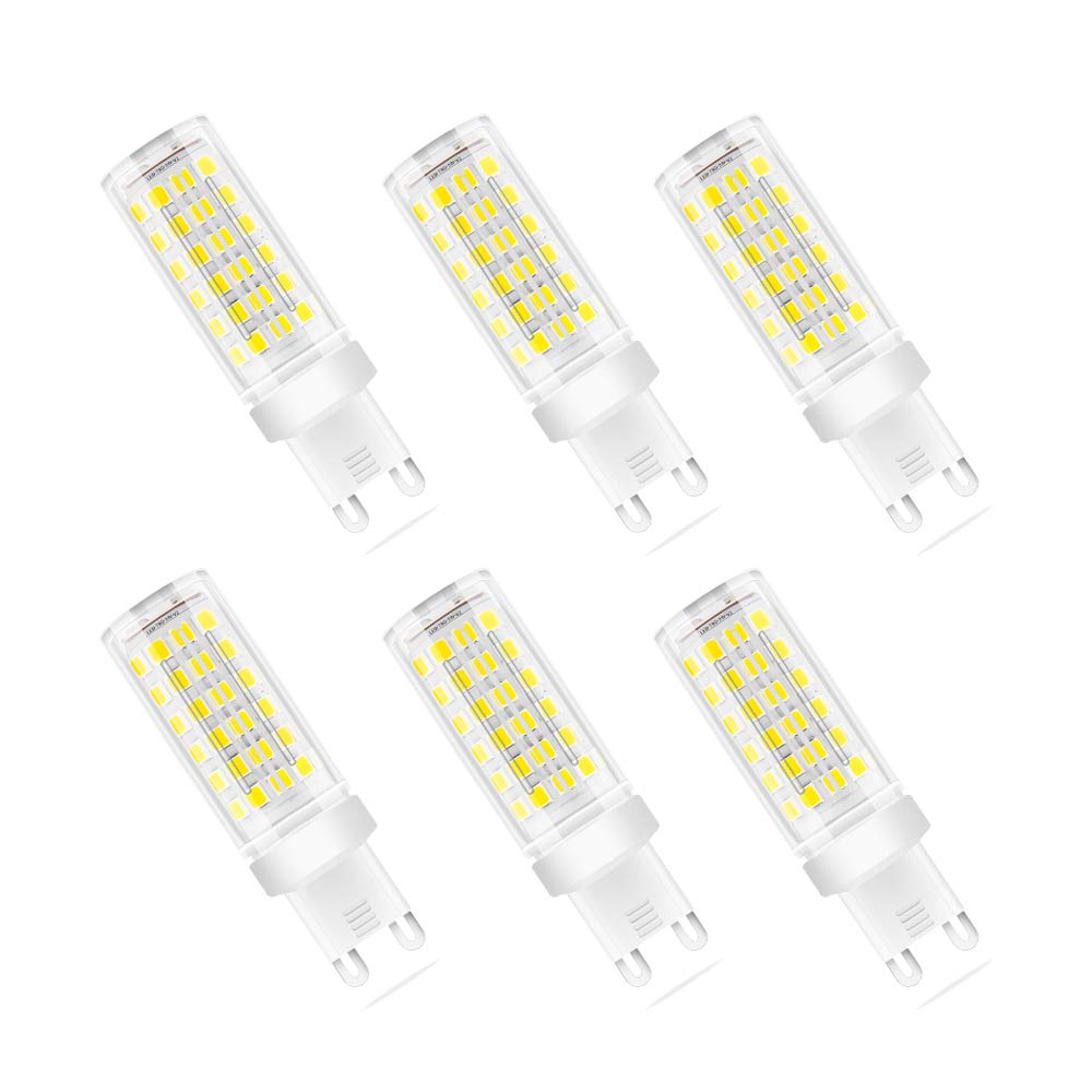 G9 LED Light Bulb, 9W (70W Halogen Equivalent),G9 Bulbs for Home Lighting, SMD 2835 LED Lamps 700LM AC220V-240V, Non-Dimmable, LED Bulb Cool White 6000K,6-Pack