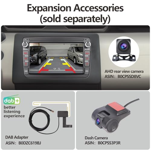 LXKLSZ Car Radio Compatible with CarPlay Wireless/Android Auto for Renault Dacia Duster Sandero Logan Captur Symbol Dokker with Touch Screen IPS/Bluetooth/Mirror Link/FM/AM/USB