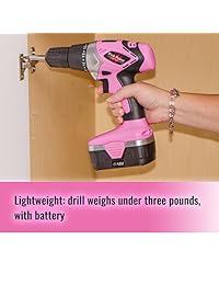 Pink Power PP181LI kit de destornillador y taladro eléctrico inalámbrico para mujer batería de litio 18 volt, caja de herramientas, juego de taladro, batería, cargador y juego de destornillador de seis piezas