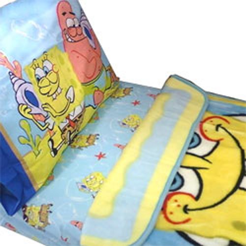 Spongebob Squarepants Toddler Bed Set Plush Blanket and Sheet Set