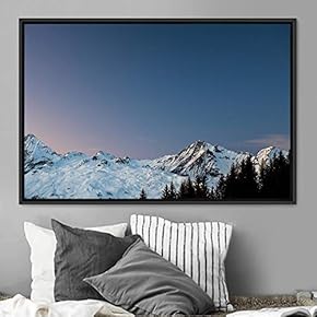 signwin Framed Canvas Wall Art Snow Mountain Cool...