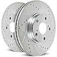 Power Stop Front Drilled Slotted Rotors For Hyundai Elantra N 2022-2023, Hyundai Kona N 2022-2023 [Model Specific] Pair of Drilled and Slotted Brake Rotors JBR1936XPR