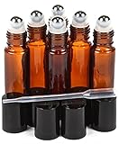 Vivaplex 6 New Glass Roll-on Bottles with Stainless Steel Roller Balls