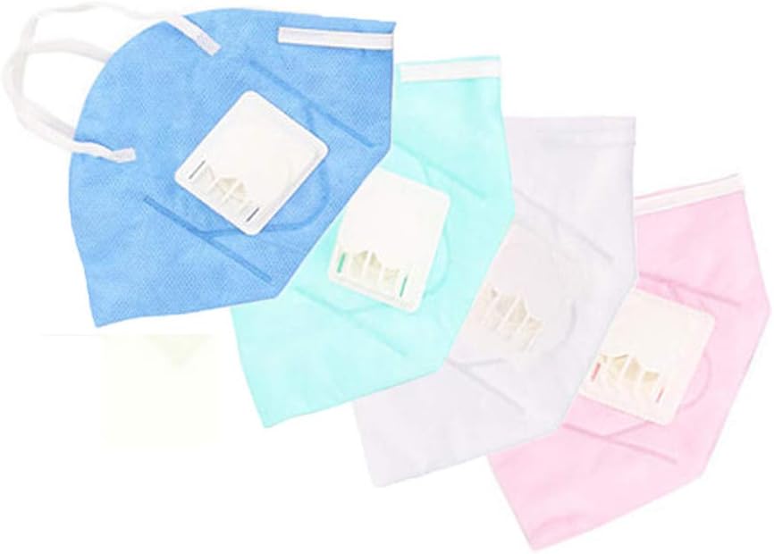 Schedar 4pcs Full Seal Pollution Mask for Men & Women - Non-Woven Fabric Air Filter Mask Perfect for Blocking Pollution Germs Pollen and Dust (Multicolor)