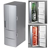 Lsgoodcare Mini USB Powered Set Cooling And Heating Functions Fridge For Beverage Drink Cans in Cubicle Car Home office-Sliver