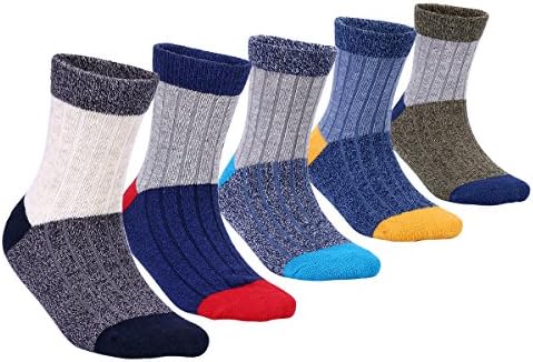 Boys Fashion Cotton Socks Kids Soft Crew Socks 5 Pack