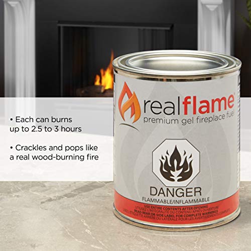 Real Flame Gel Fuel Cans 24Pack Gelled Isopropyl Alcohol for