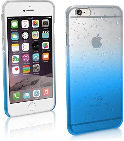iGadgitz Blue / Clear Raindrop Slim PC Hard Back Case Cover for Apple iPhone 6 & 6S 4.7" + Screen Protector