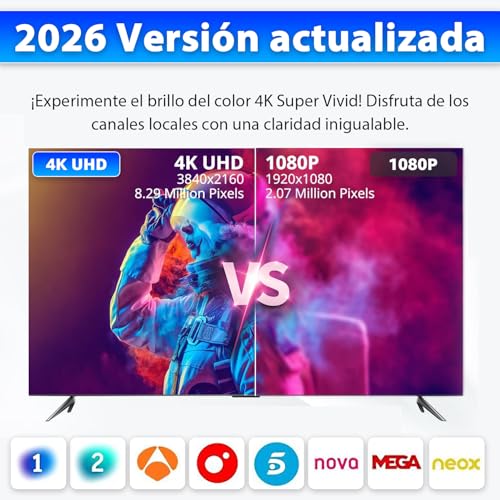 Indoor TV Antenna Panel for Smart TV – Digital HD 4K/Full HD Digital DTT Antenna, Ultra-Thin and Flexible Design, Stable 360° Reception, Compatible with DVB-T2/DVB-T and HDTV, Long Range Signal