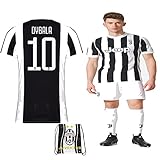 Juventus Paulo Dybala Higuan 2017 2018 17 18 Kid Youth Ages 4 to 12 Yrs Old Home Replica Jersey Kids Kit : Shirt, Short, Socks, Bag