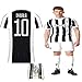 Juventus Paulo Dybala Higuan 2017 2018 17 18 Kid Youth Ages 4 to 12 Yrs Old Home Replica Jersey Kids Kit : Shirt, Short, Socks, Bag