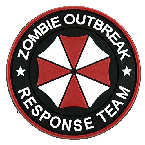 LIVABIT PVC Rubber 3D Morale Patch MP-53 Tactical Airsoft Paintball Umbrella Corp Zombie Outbreak Response Team Red