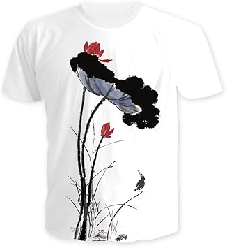 Amazon Co Jp Ydyf新しいファッションブランド新しいtシャツメンズ レディース3d Tシャツ印刷中国インクペイントlotus夏トップスtシャツtシャツ Xx Large スポーツ アウトドア