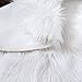 LEEVAN Plush Sheepskin Throw Round Rug Office Computer Chair Cover Faux Fur Cozy Shaggy Floor Mat Christmas Tree Area Rugs Home Decor Super Soft Carpets Kids Play Rug Ivory White, Round 3 ft Diameter