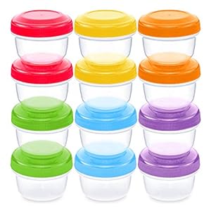 WEESPROUT Leakproof Baby Food Storage | 12 Container Set | BPA Free Small Plastic Containers with Lids | Lock in Freshness, Nutrients, Flavor | Freezer & Dishwasher Friendly | 4oz Snack Container
