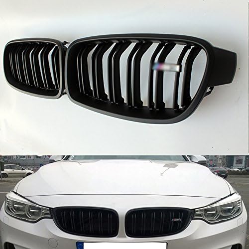 Car Styling Dual Slat Front Bumper Kidney Grill Grilles For BMW X3 F30 F35 2012-2017(Matte black)