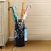 SONGMICS Umbrella Stand Rack Free Standing for Canes/Walking Sticks, with 2 Hooks, Round Metal Black ULUC42B