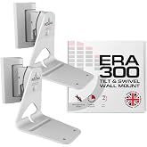 Sound Bass ERA300 Wall Mount Bracket, Tilt and Swivel, White, Twin (2pcs) | Compatible with Sonos ERA 300 Only, Effortless Installation, Includes Mounting Kit, Double, Pair