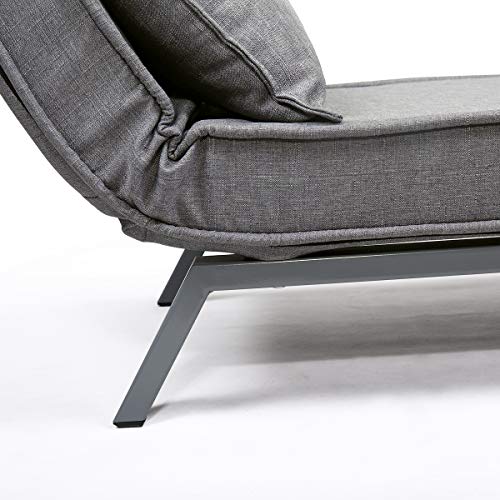 Gray Sofa Bed Arm Chair Convertible Single Dorm Room Couch Recliner Sleeper Folding - Thumbnail 7