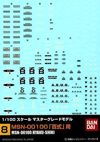 Bandai Hobby GD-8 MG MSN-00100 Hyaku Shiki Bandai Hobby Action Figure (Bag/6)