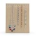 VNFEI Necklace Jewelry Display Stand Shelf Showcase Pendant Holder,9.8x7.9 inches(11 Hooks Linen)