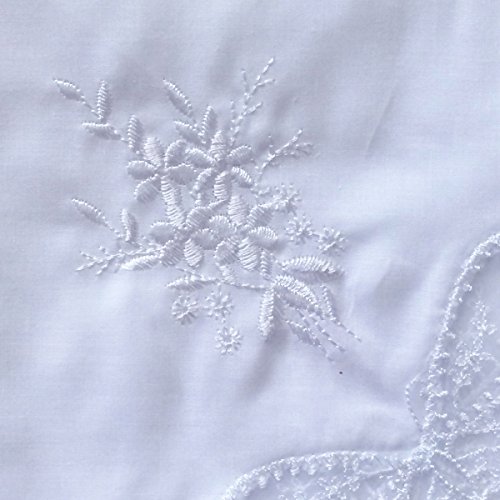 Ladies / Womes White Embroidery Cotton Handkerchiefs Wedding Hankies
