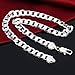 Cy trendy New Men's Fashion Jewelry 925 Sterling Silver Plated 12MM Curb Chain Necklace 20 inch (12mm width)