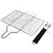 Witswell Barbecue Folding Grill Basket for Charcoal and Gas Grill With Removable Wooden Handle