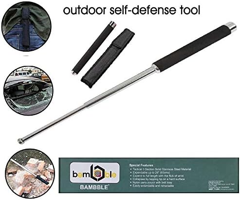 BAMBBLE® Trekking Pole for Hiking, Walking and Camping Tactical Telescopic Pole