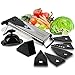 Mandoline V-Blade Slicer / Premium Slicing Mandoline for Fruit and Vegetables with 5 different blade inserts with free finger peeler by NOSH Kitchen