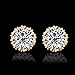 Hemlock Women Ladies 925 Silver Plated Earrings Jewelry Ear Stud (Gold, White)