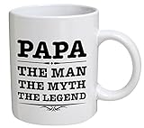 Best funny gift - 11OZ Coffee Mug - Papa, the man, the myth, the legend - Perfect for birthday, men, present for him, dad, mom, son, brother, husband and grandpa.