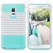 ULAK Note 4 Case, Galaxy Note 4 Case, Knox Armor Slim Dual Layer Protection Hard Back Cover Shock Absorbent TPU Bumper Case for Samsung Galaxy Note 4 (5.7 inch) Minimal Mint Stripes
