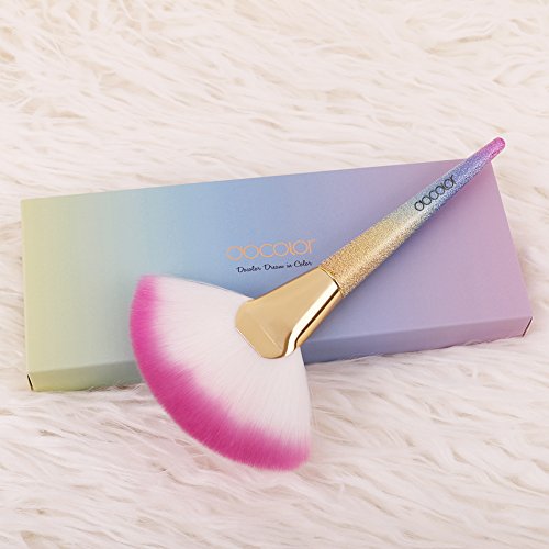 image for Large Makeup Brush Fan Powder - Docolor Premium Synthetic highlighter 