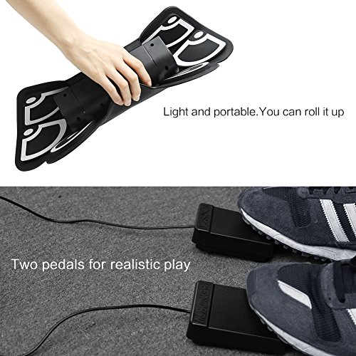 Lujex 9 Pad Roll Up Drum Kit Portable Electronic Drum Set Percussion Instrument with Speaker Can Be Connected to Computer