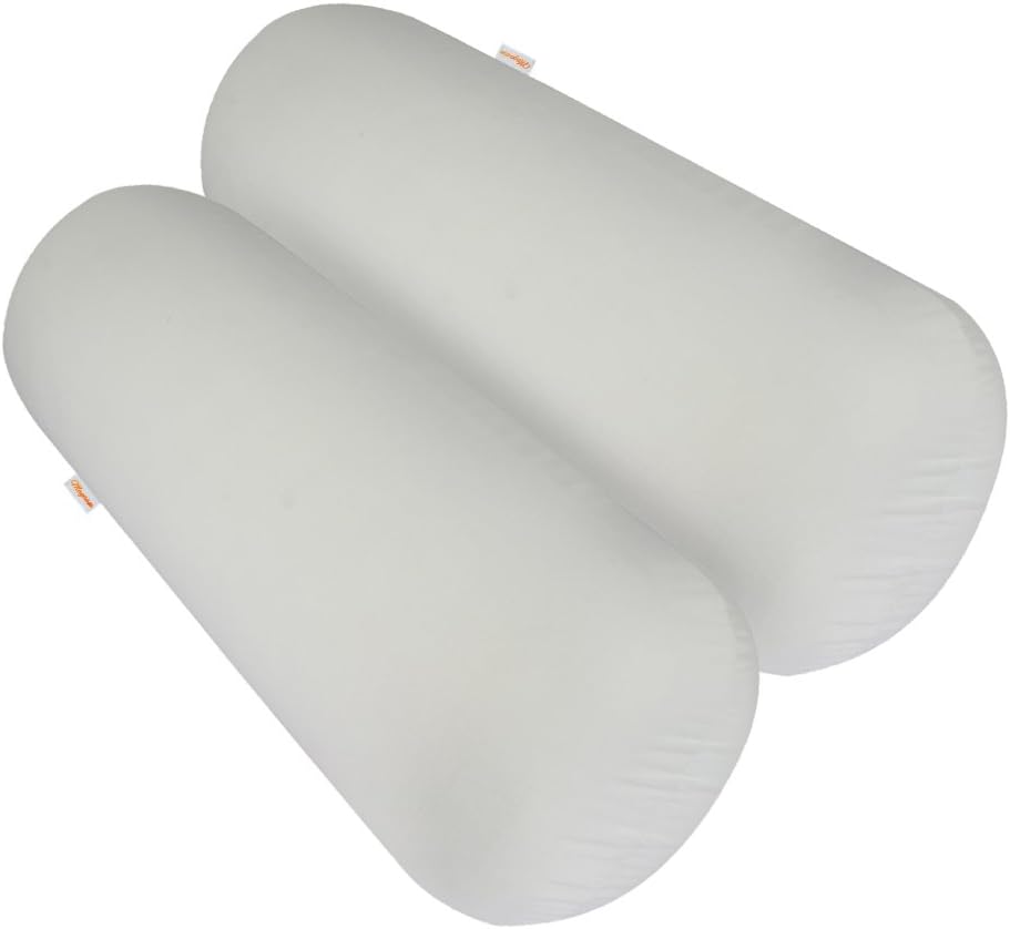 Magasin Round Big Bolster 2 Piece Memory Foam Cushion Insert - 24" x 8", White