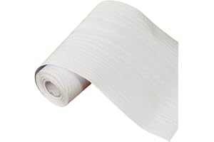 Nirvany 11 Yard White Wood Grain Wallpaper Border Removable PVC Waterproof Peel and Stick Wallpaper,Bathroom Mirror Frame Border Sticker Wall Decor 3.93'' x 393''