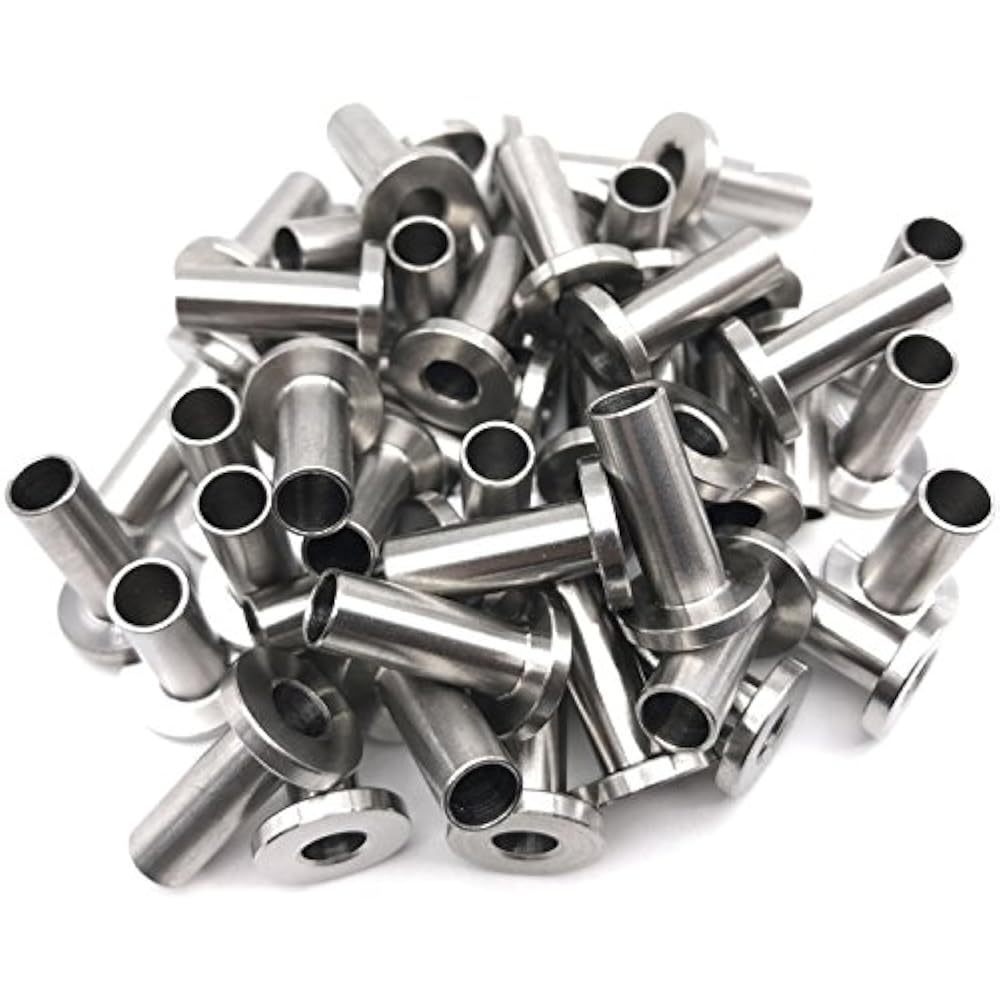 Stainless Steel Protector Sleeves 1/8" Cable Railing, Wood Posts, DIY